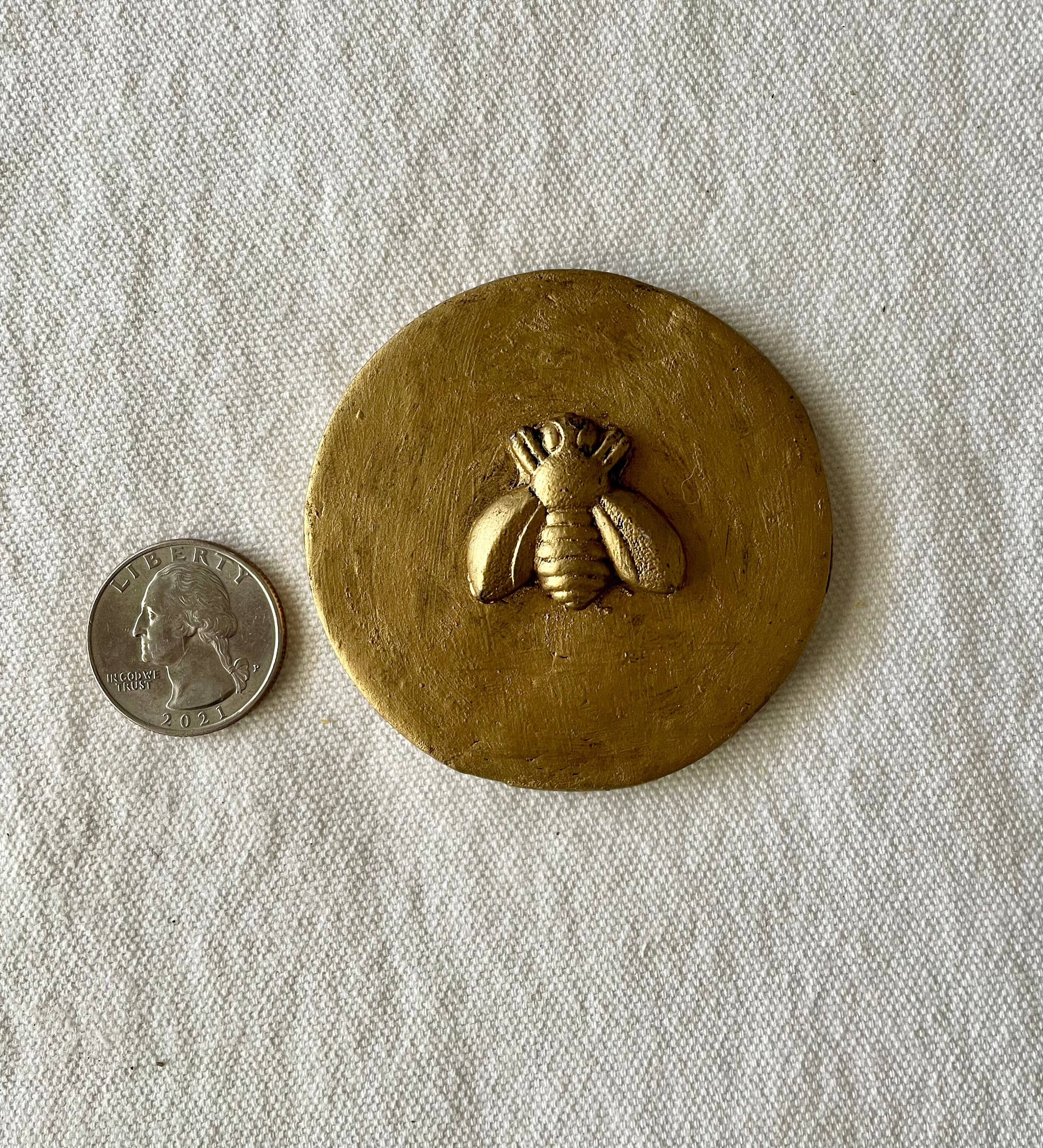 The Ornate Oyster - Wholesale Wall Accent - Antique Gold Bee Intaglio Art Collection Unframed2