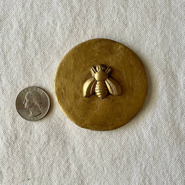 The Ornate Oyster - Wholesale Wall Accent - Antique Gold Bee Intaglio Art Collection Unframed2