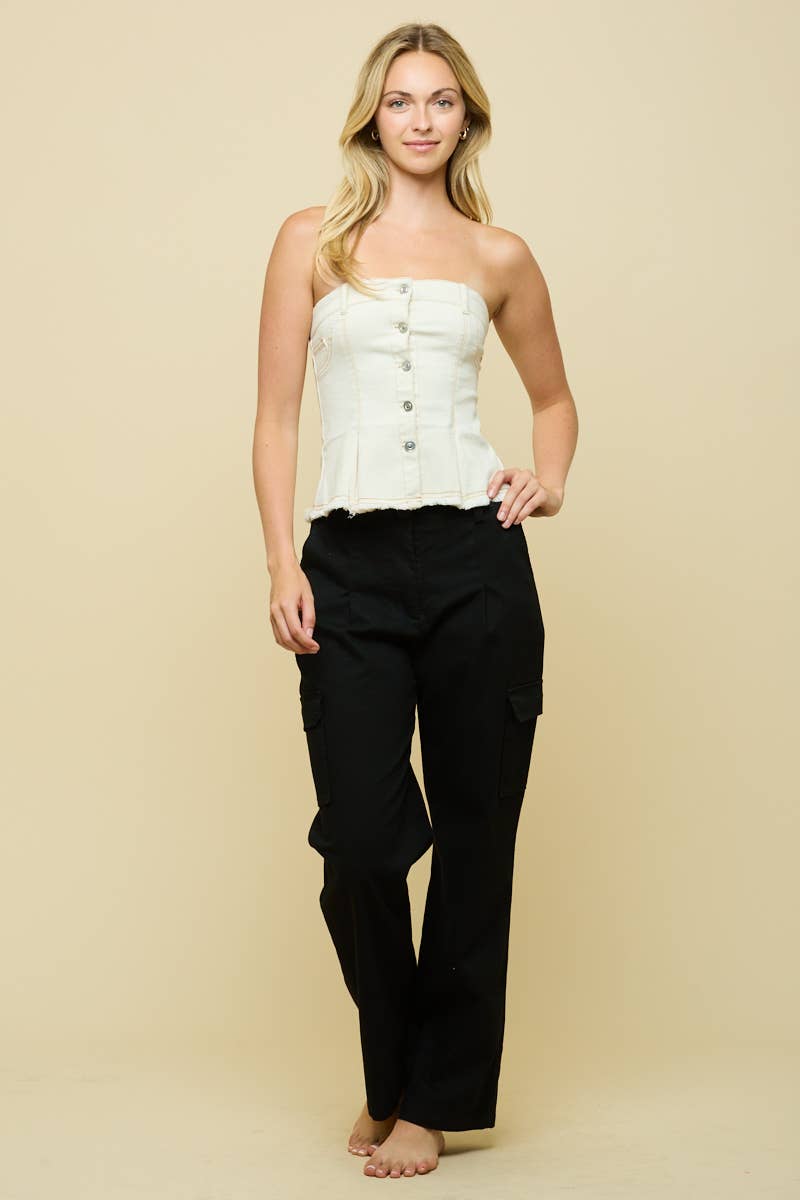 ANWND - Wholesale Corset - Women's - 10209 - DENIM CORSET TOP3