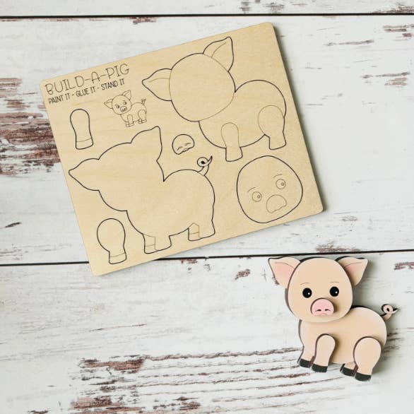 Pheasant & Needham Home Decor & Crafts - Wholesale DIY Craft Kit - DIY Build a Pig Magnet Kit CRAFT KIT FARM ANIMALS0