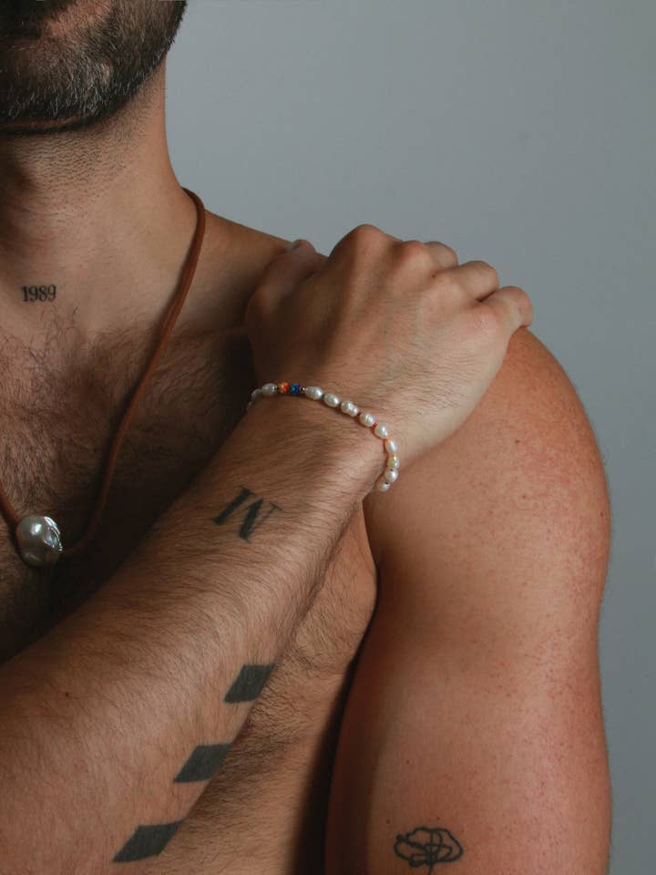 Pearl Spectrum Bracelet, Elastic for wholesale by Sentient Jewelry