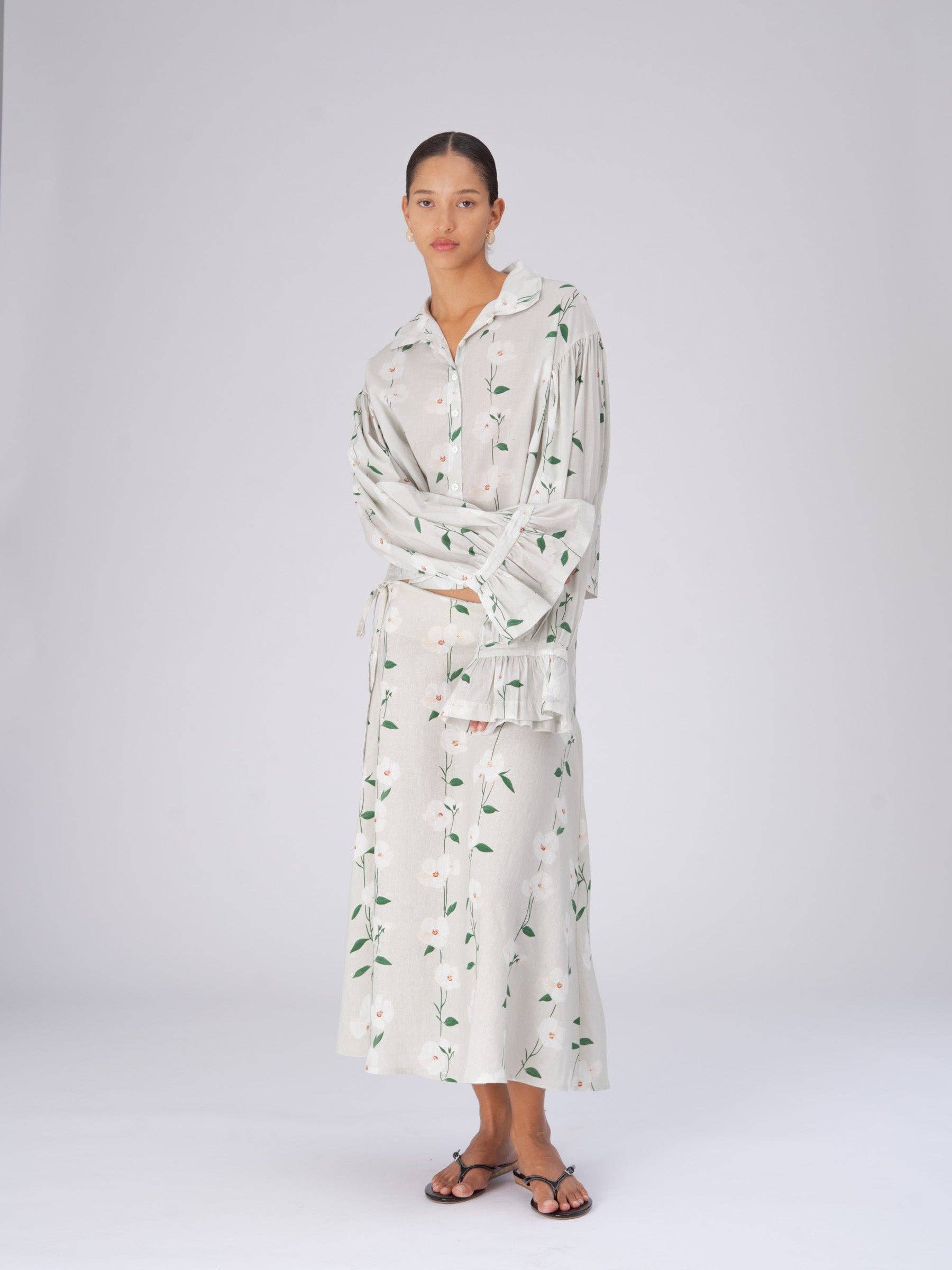 CARMEN SAYS - Venta al por mayor Camisa con botones - Mujer - Long Floral Spirit Flower Print Shirt4