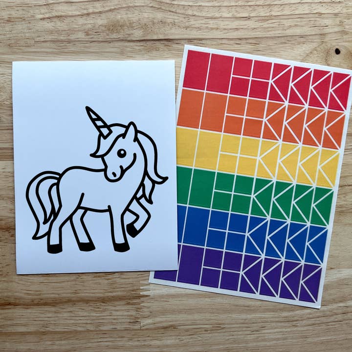 Calenlou Crafts - Wholesale DIY Craft Kit - Kids - Unicorn Suncatcher Sticker Craft Kits for Kids2