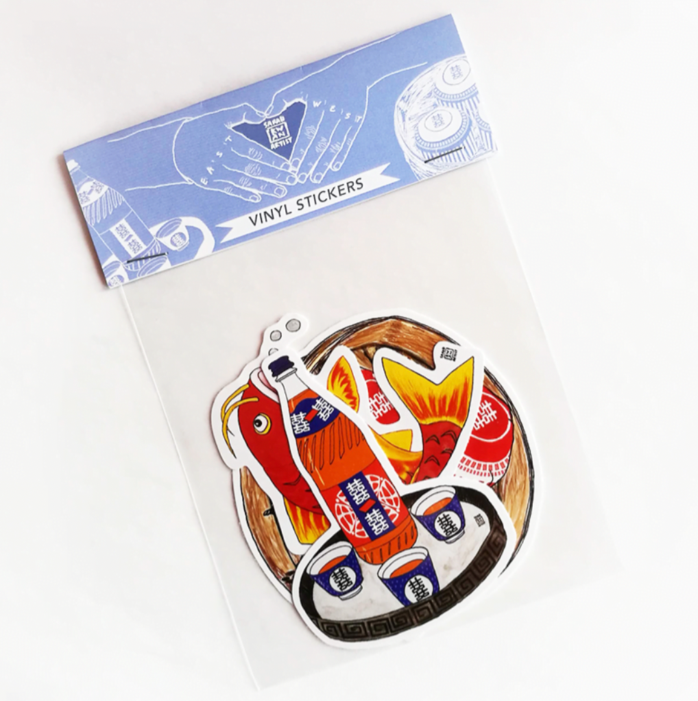 Sarah Kwan Artist – wholesale Phone & laptop stickers – Sticker Pack - East meets West4