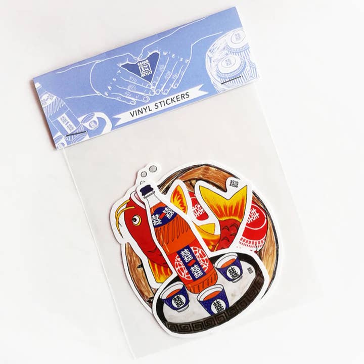 Sarah Kwan Artist – wholesale Phone & laptop stickers – Sticker Pack - East meets West4