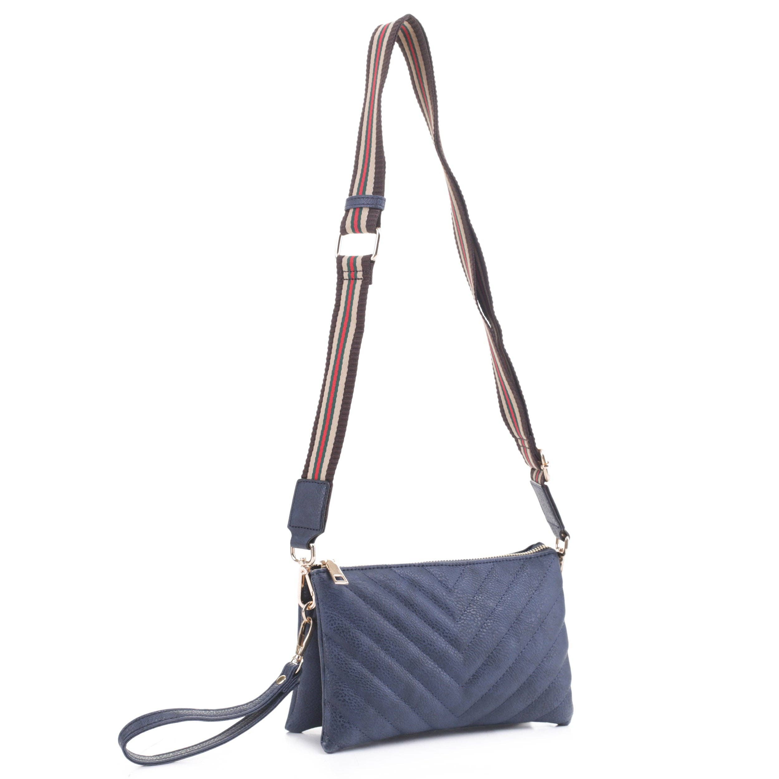 Isabelle Handbags - Vente Sac à bandoulière – femme - CVS20245 Sac bandoulière matelassé en chevrons avec sangle en toile0