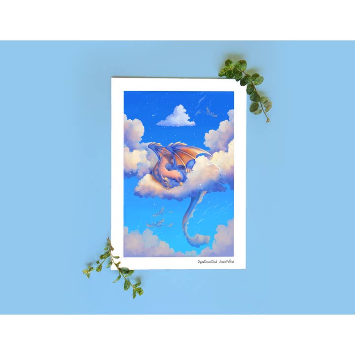 Impressão artística do dragão em nuvem por atacado de Digitaldreamcloud