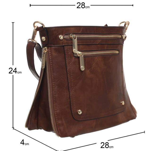 Bessie London - Venta al por mayor Bandolera - Mujer - BANDOLERA CON DOBLE BOLSILLO FRONTAL CON CREMALLERA14