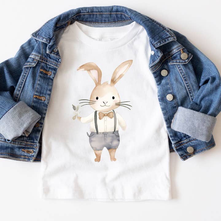 Mr. Rabbit Watercolor Tee for wholesale by ChubbyBubbyBear