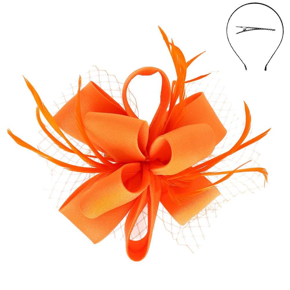anbfashion - Wholesale Fascinator Hat - Women's - Feathered Loopy Bow Sinamay Fascinator H2937FU5