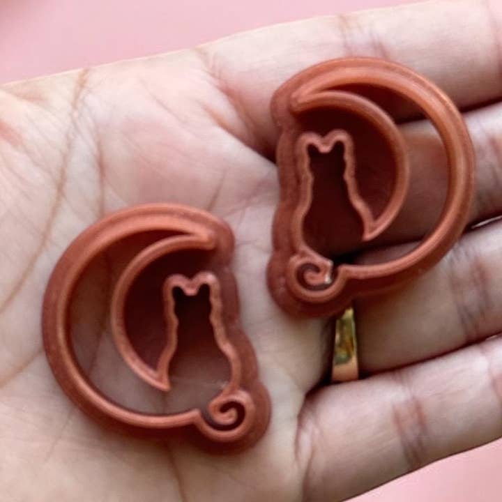 Cortador de arcilla polimérica Gato Negro Luna Espejado para venta al por mayor de Roussell Prints and Demand LLC