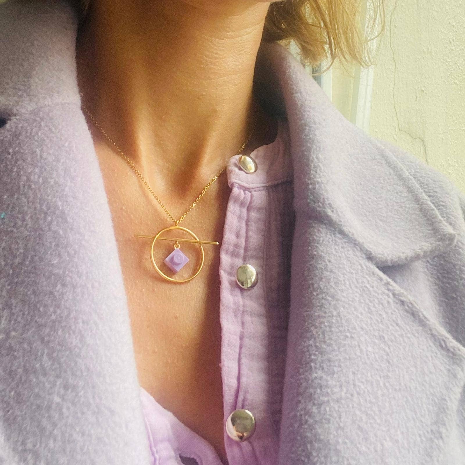 Brique d'Oreille - Wholesale Pendant/Charm Necklace - Geometric necklace with a Lego brick - Les Astucieuses33