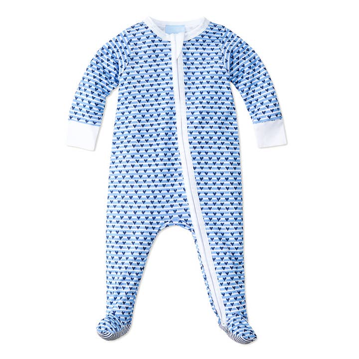Sailor Hearts Zip Baby Onesie for wholesale by Joy Street