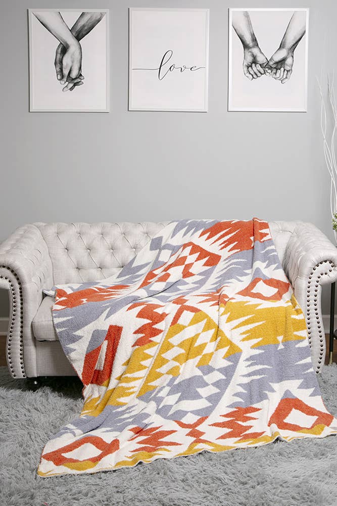 Hana - Vendita all'ingrosso Plaid - Coperta invernale reversibile con motivo tribale13