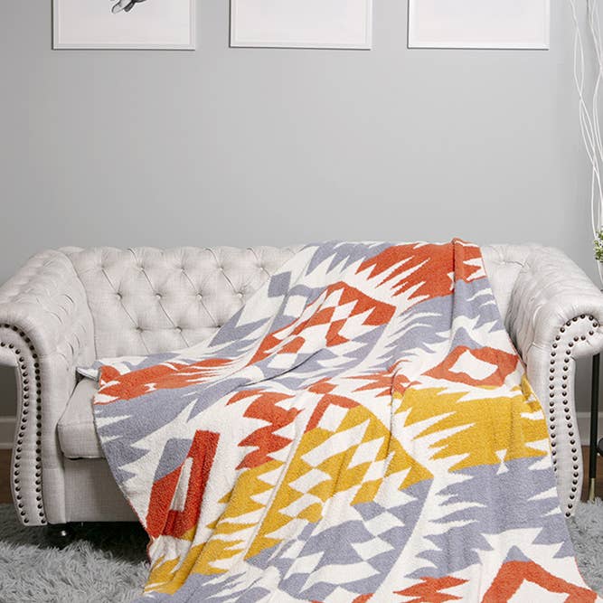 Hana - Vendita all'ingrosso Plaid - Coperta invernale reversibile con motivo tribale13