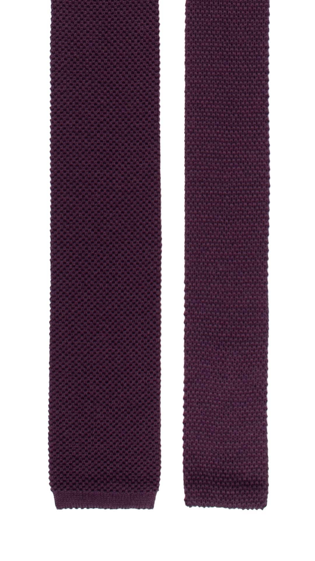 Graffeo Cravatte – wholesale Necktie – Men’s – Dark Purple Solid Color Knitted Wool Tricot Tie TRI6581