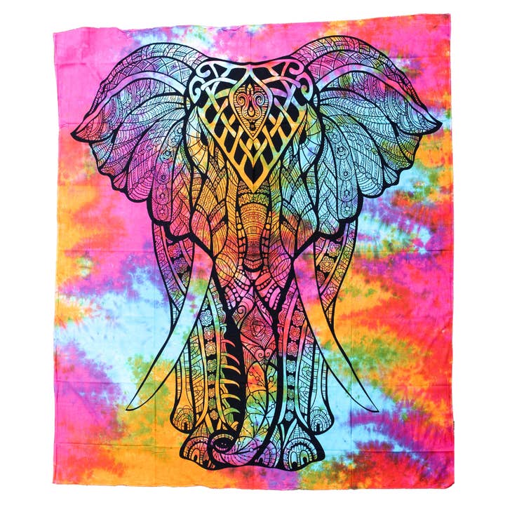 “Beauty of the Elephant” cotton wall hanging for wholesale by KARMA YOGA SHOP