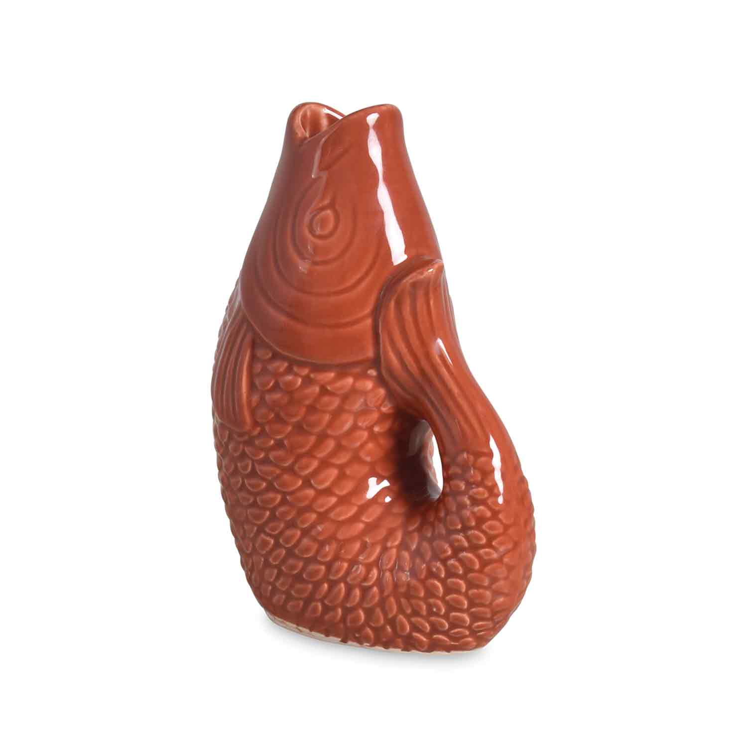 Terracotta Keramieke vaas vis PM terracotta L8,2 B5 H12 cm voor groothandel op Faire1