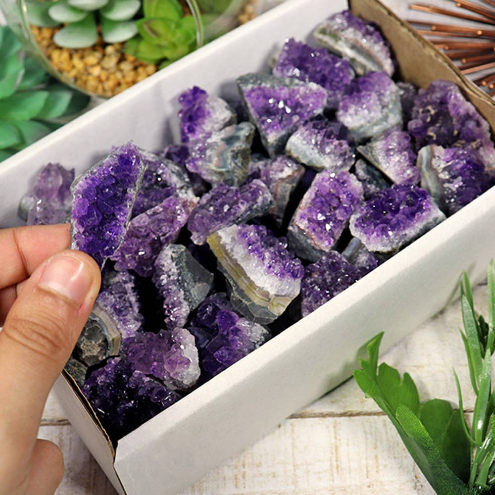 Natures Artifacts Inc - Wholesale Spiritual Stone/Crystal - Amethyst Mini Clusters Flat (Grade A)2