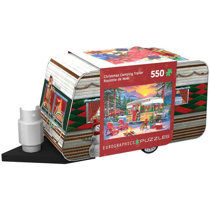 Christmas Camping Trailer Tin for wholesale by Eurographics Puzzles Canada