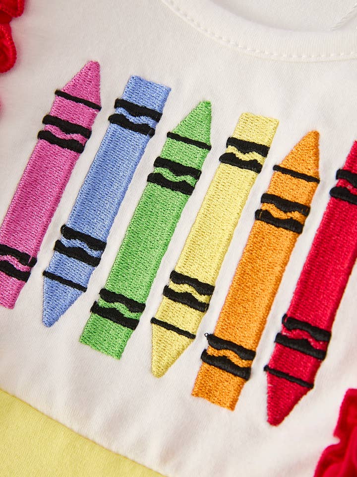 Rylee Faith Designs - Wholesale Jurk - Kinderen - Terug-naar-school geborduurde meisjesjurk9