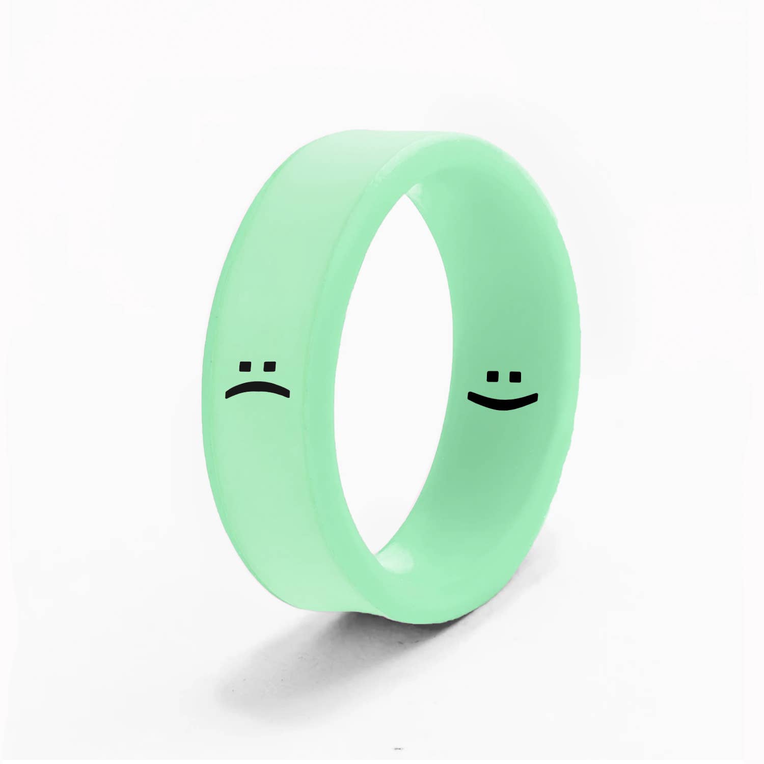 Flip Rings – wholesale Band/stacked ring – Flip Reversible Smile and Frown Ring Matcha Green1