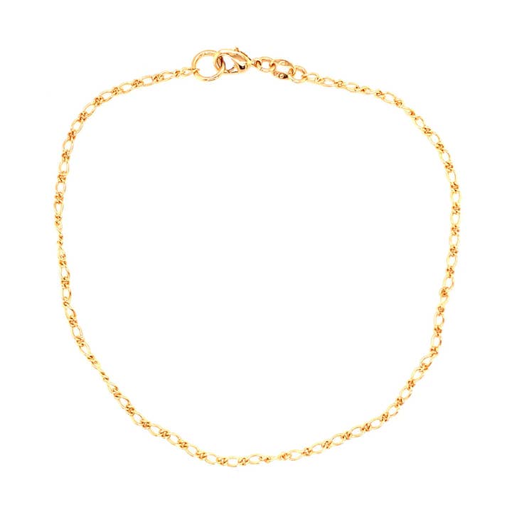 Tiny 2.5mm Gold Filled Link Chain Anklet for wholesale by Amanda Rose Jewelry