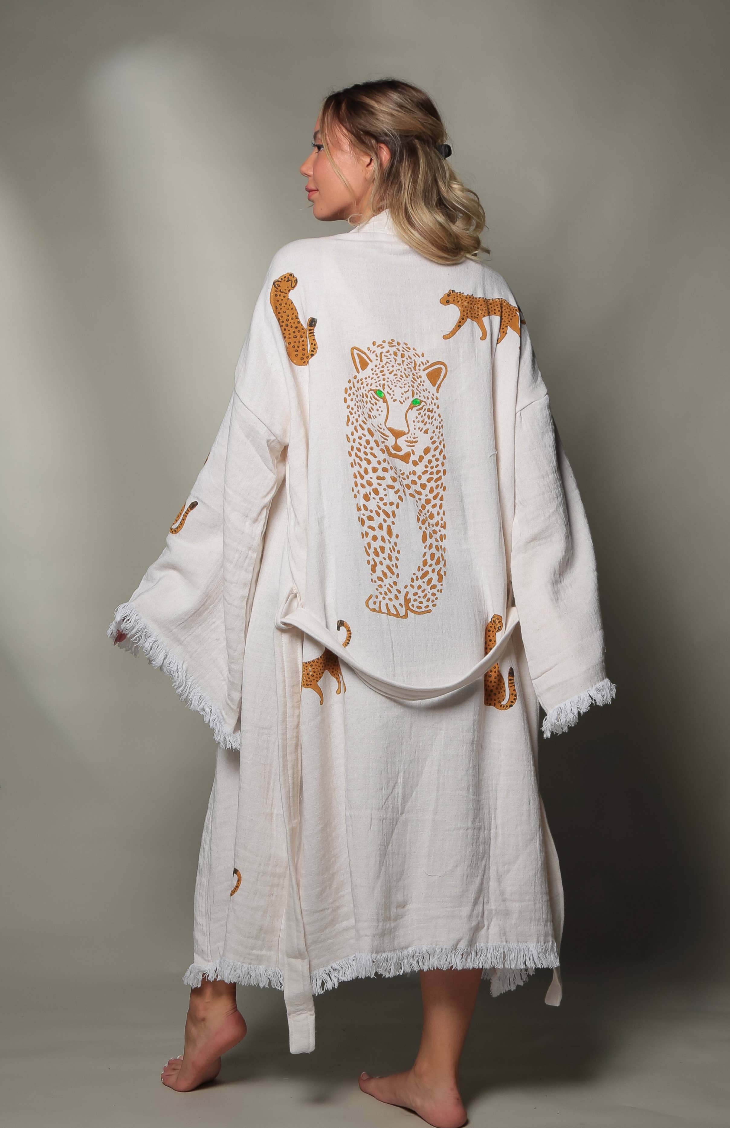 Moa - Vente Peignoir – femme - Kaftan long kimono Tigre7