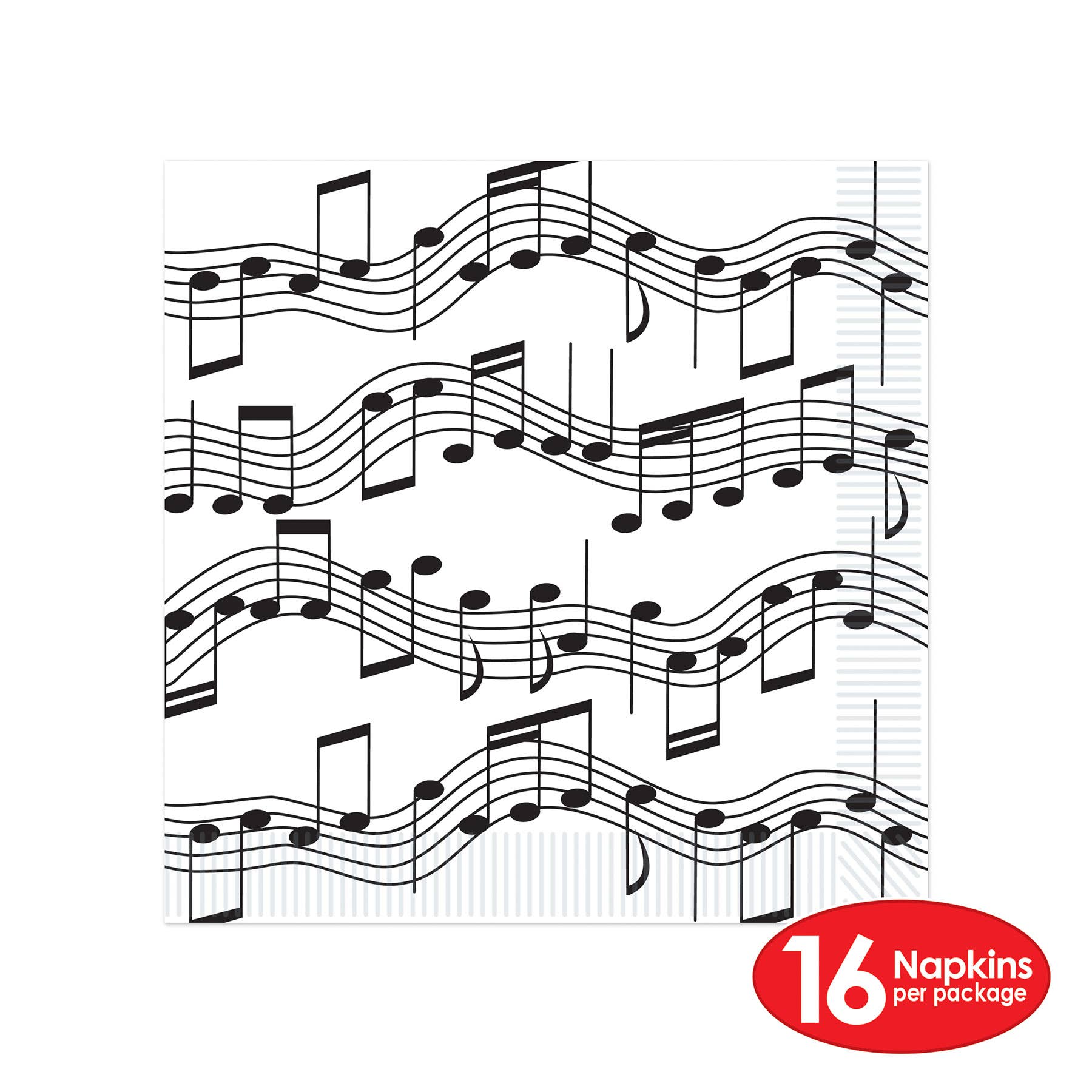 Beistle - Wholesale Disposable Napkin - Musical Notes Beverage Napkins, 2 ply, 16 per package3