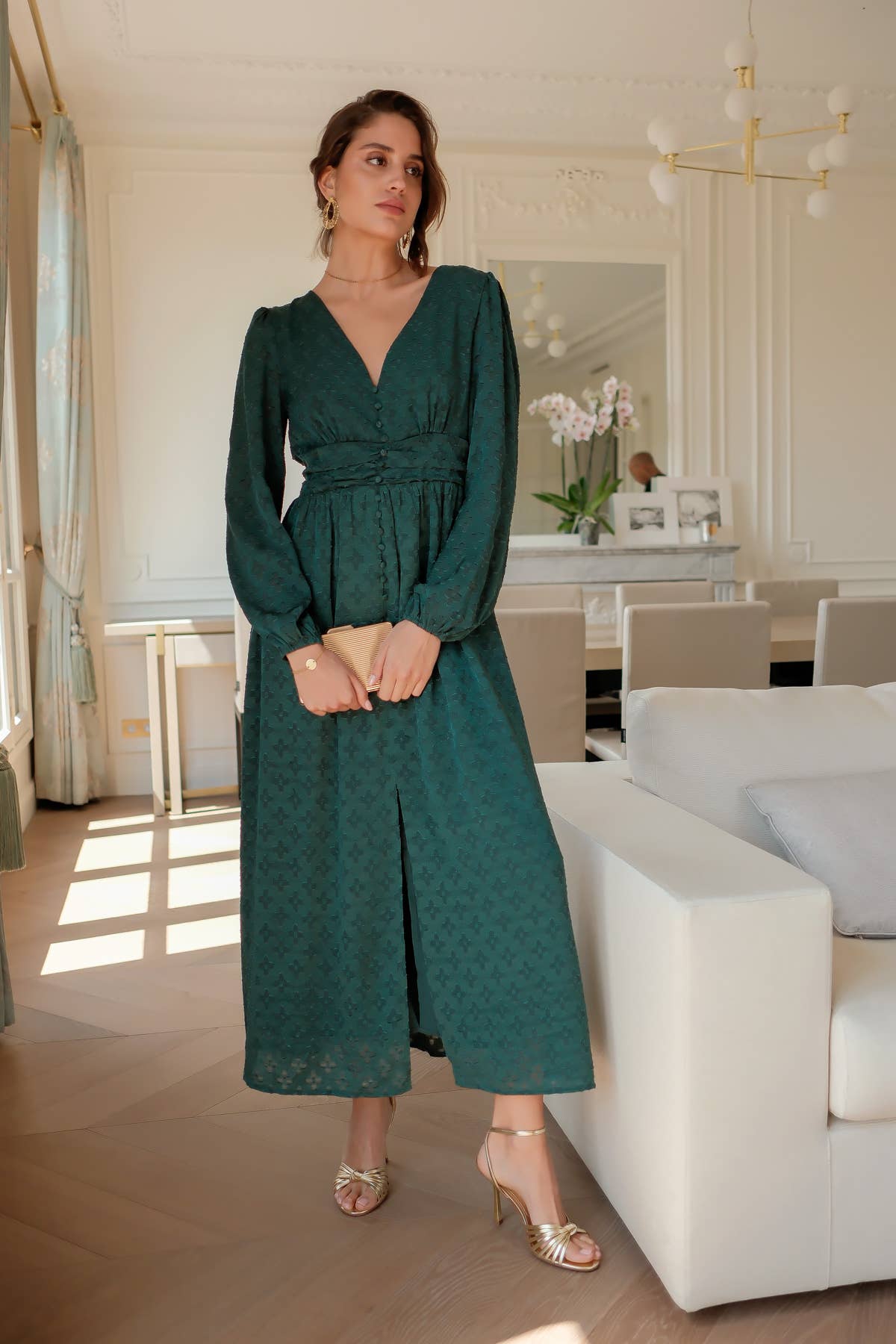 LOVIE & CO - Wholesale Dress - Women's - Long dress with floral patterns1