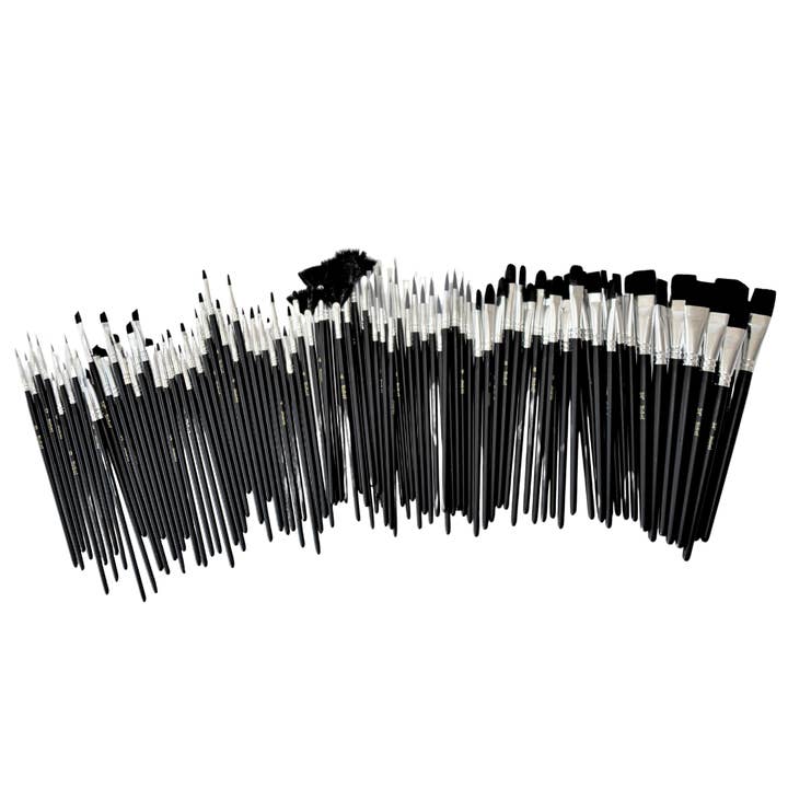 Nobel Arts - Wholesale Paint/Wax Brush - Nobel Value - 100 pcs Mixed Paintbrushes for Professionals3