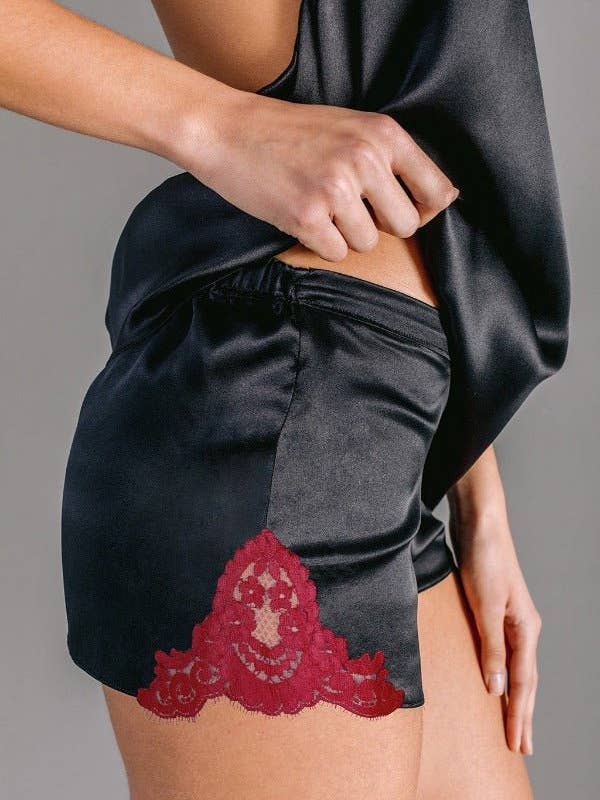 Calções Valentine, Bloomers em cetim e renda antiga por atacado de Ariane Delarue