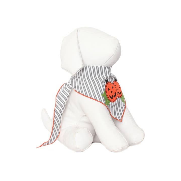 Multi Striped Pumpkins Halloween Dog Bandana Fall Pet Outfit for wholesale on Faire2