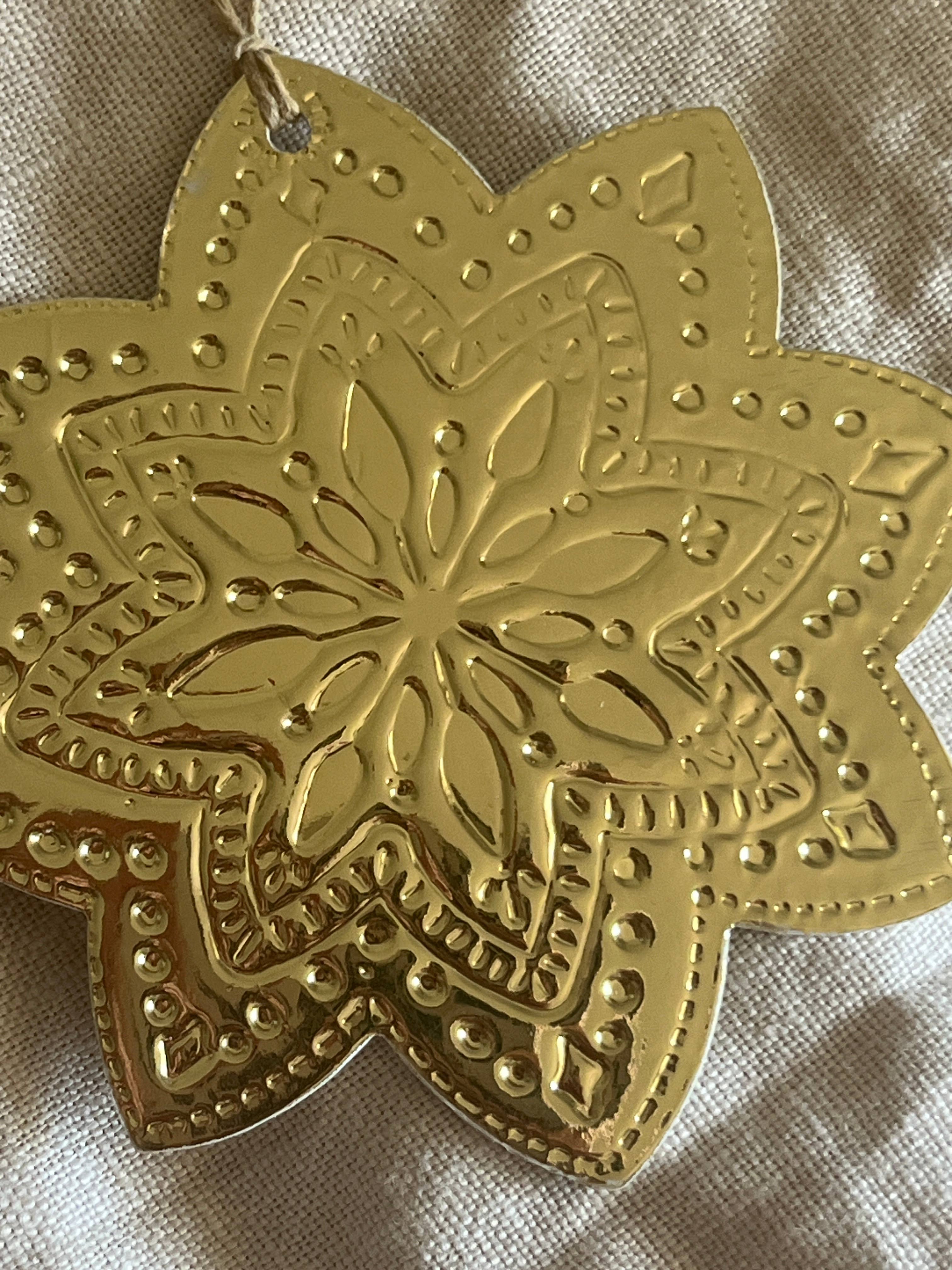 THE LITTLE PRESS - Wholesale Ornament - Mandala - Faux-tin Ornament - Gold3