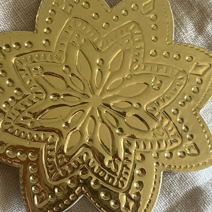 THE LITTLE PRESS - Wholesale Ornament - Mandala - Faux-tin Ornament - Gold3