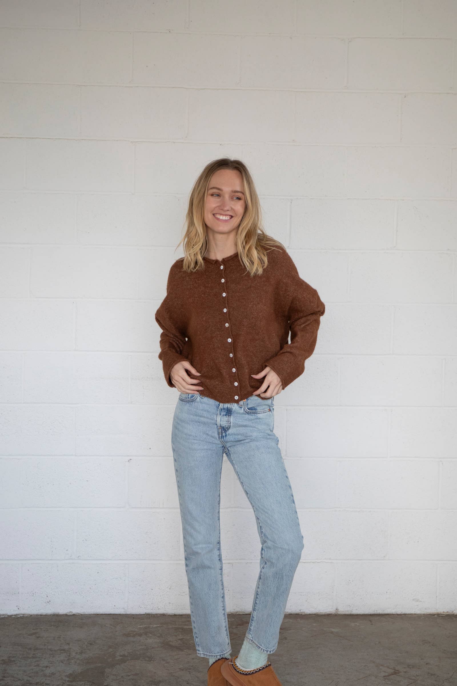 Brown Piper Cardigan for wholesale on Faire1