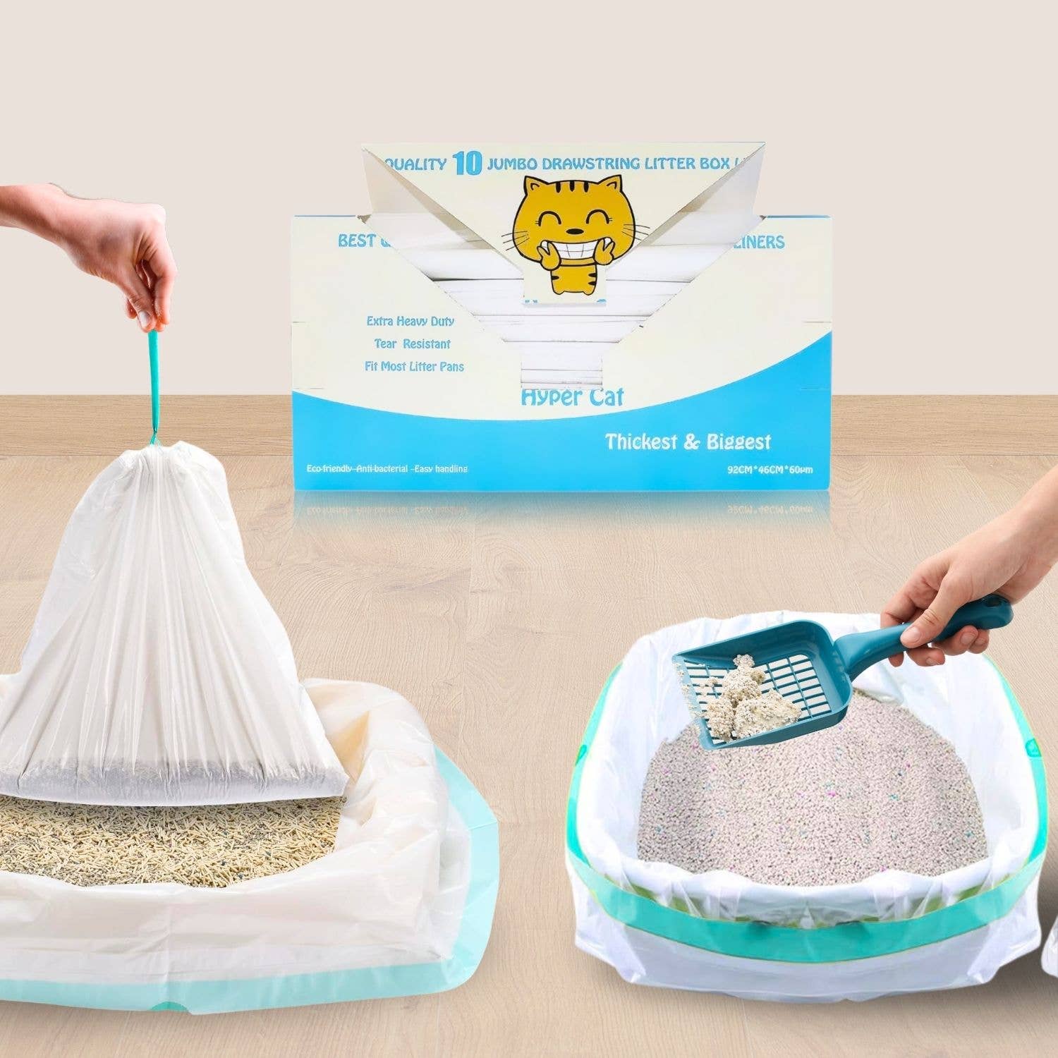 Pet N Pet - Wholesale Pet Poop Bag - Pet N Pet Jumbo Cat Litter Box Liners – 60 Count, Drawstring3