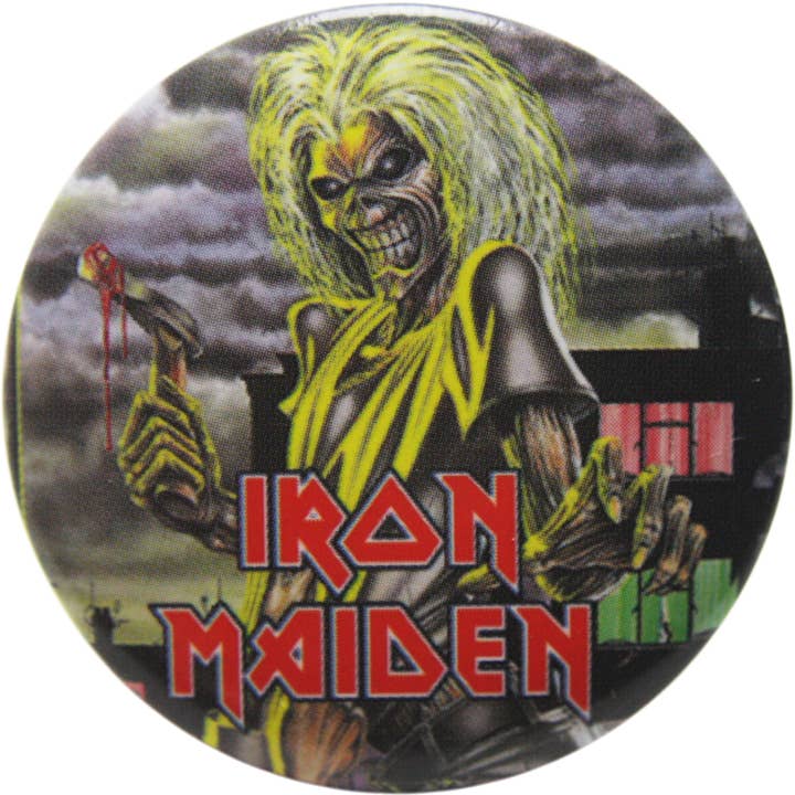 Square Deal Recordings & Supplies - Wholesale Lapel Pin/Button - 1.25" Button - Iron Maiden Killers - Heavy Metal Music Band