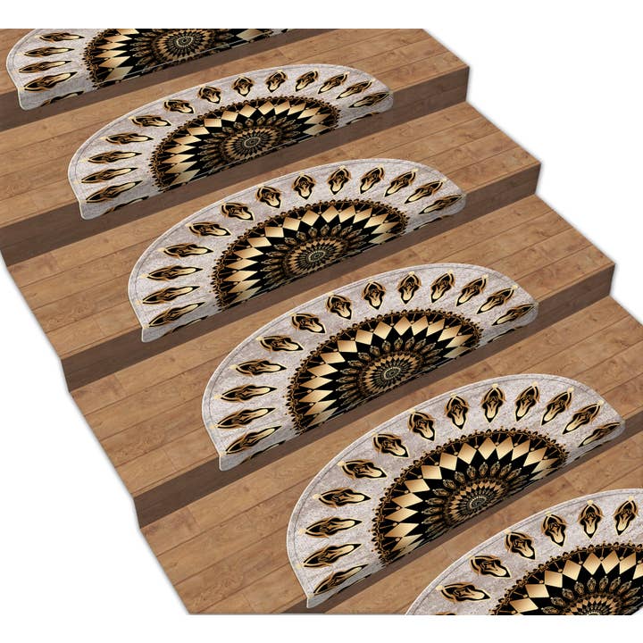 Set di tappeti per scale Vitaus 16 Antique Sunshine 3239 per la vendita all'ingrosso da parte di Vitaus