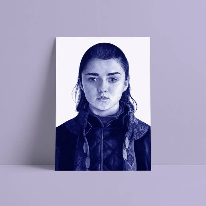 Ballpoint Pen Illustrations - Poster - Arya Stark for wholesale by Belén Diz Juncal