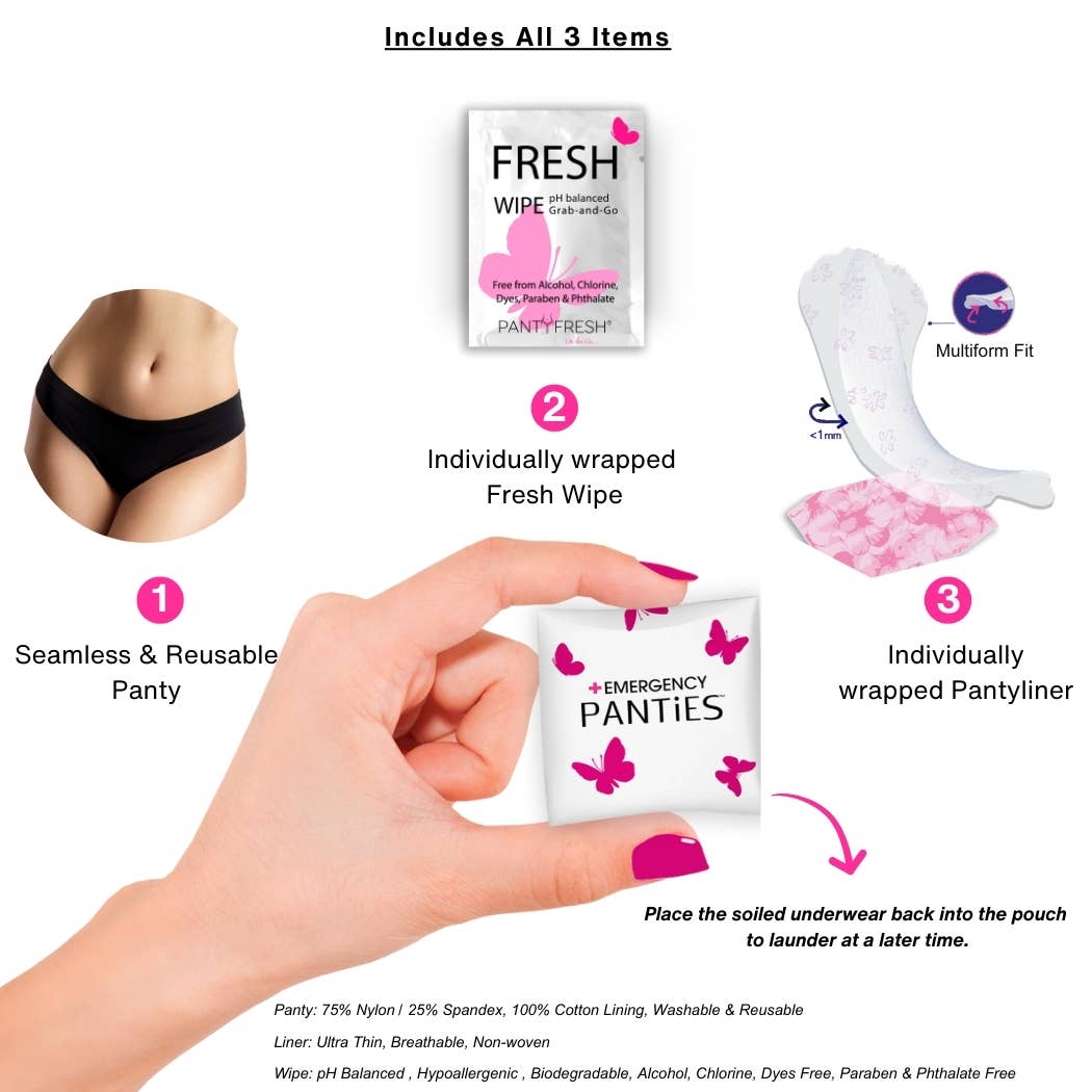 Panty Fresh - Wholesale Period Underwear - Women's - Women’s On-the-Go Essentials Spare Underwear Kit Plus Size3