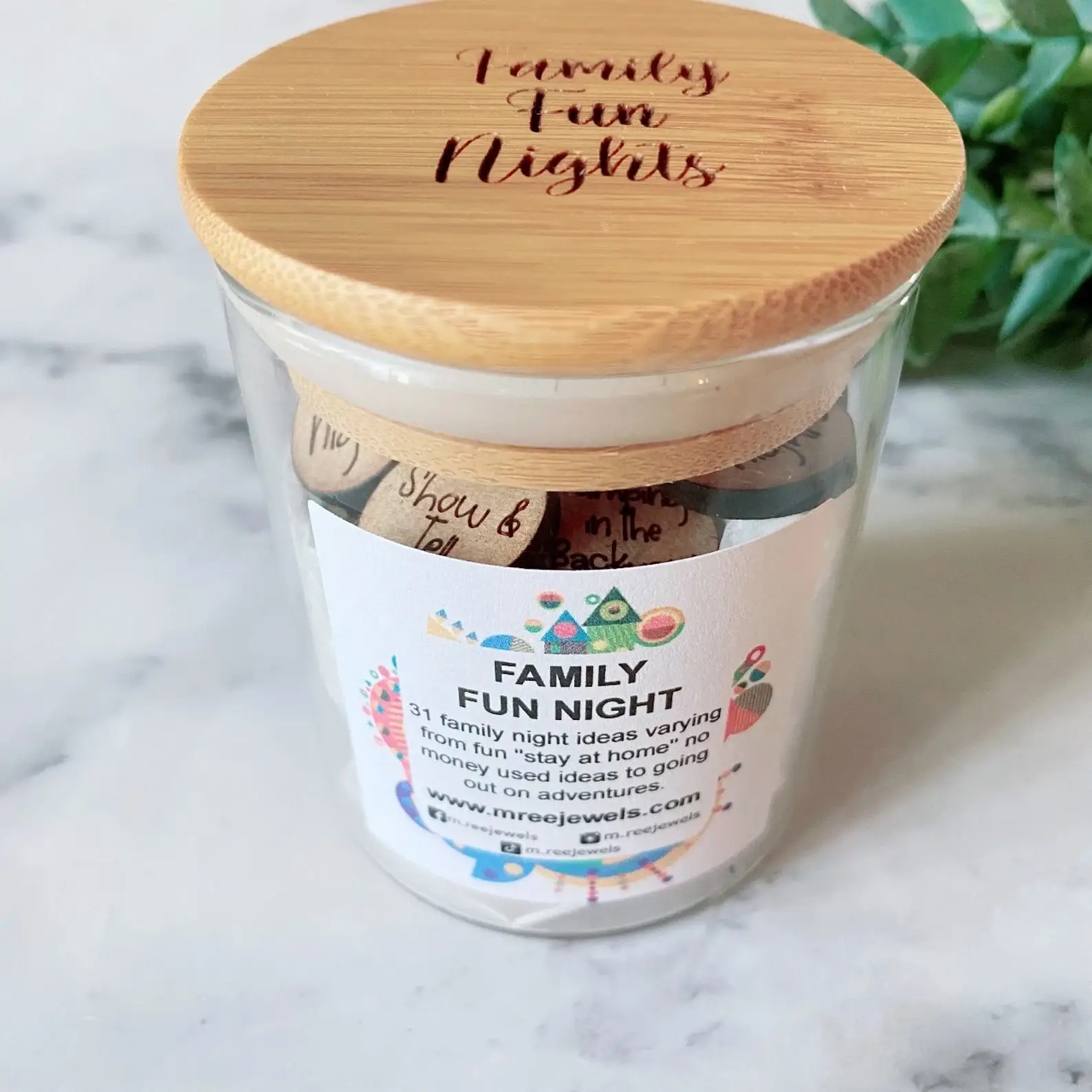 M.Ree Jewels Creative - Wholesale Jar - Family Fun Date Night Idea Tokens Activity Jar1