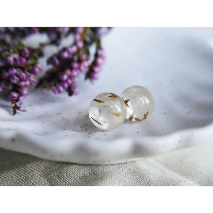 In The Heather – wholesale Stud/post earrings – Scottish dandelion seeds resin studs in sterling silver3