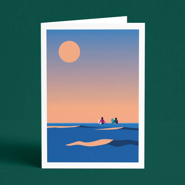 Surfing in Tofino - Canada - Greeting Card for wholesale by Ivivid Design