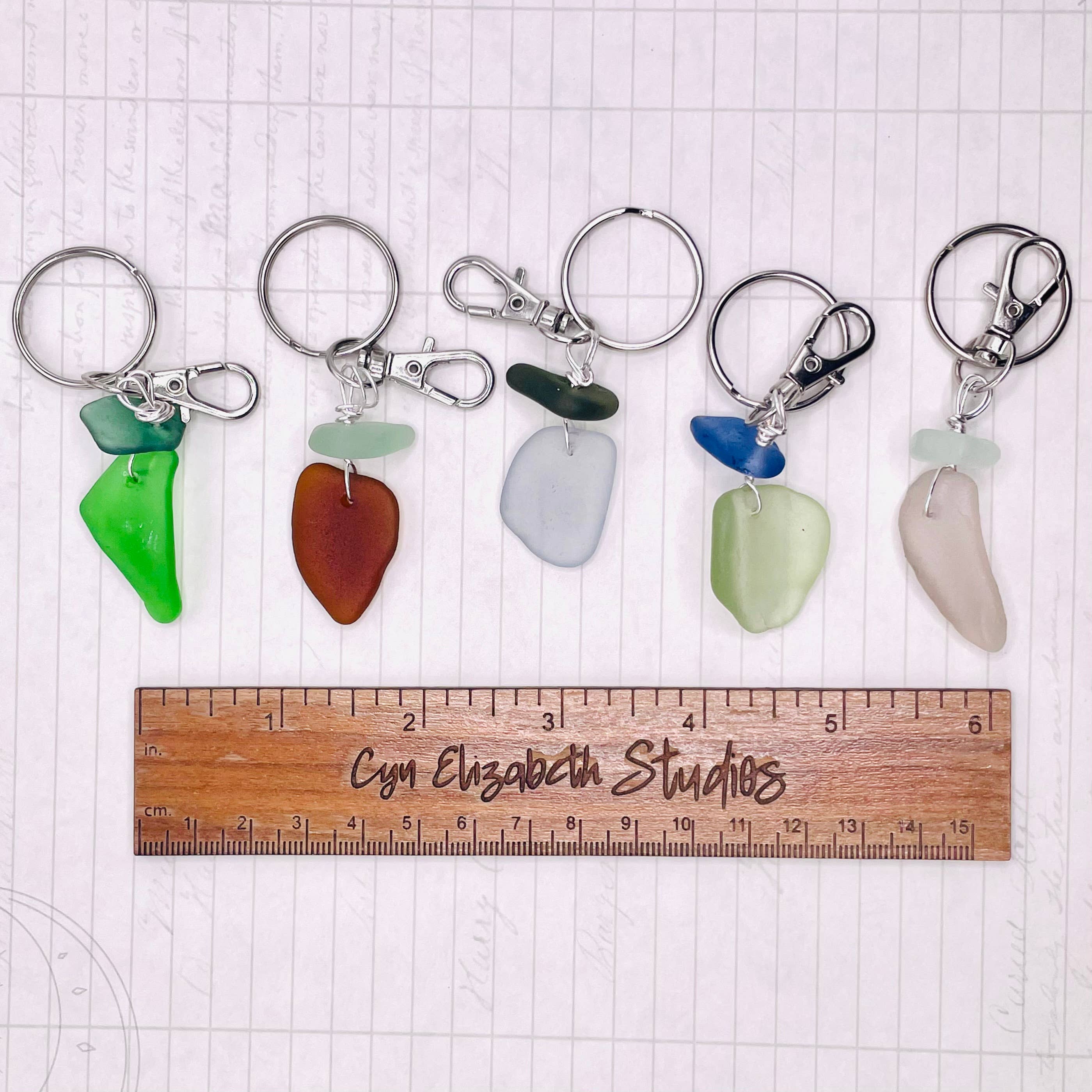 Cyn Elizabeth Studios - Wholesale Keychain - Women's - The Beachcomber- a Sea Glass Keychain2