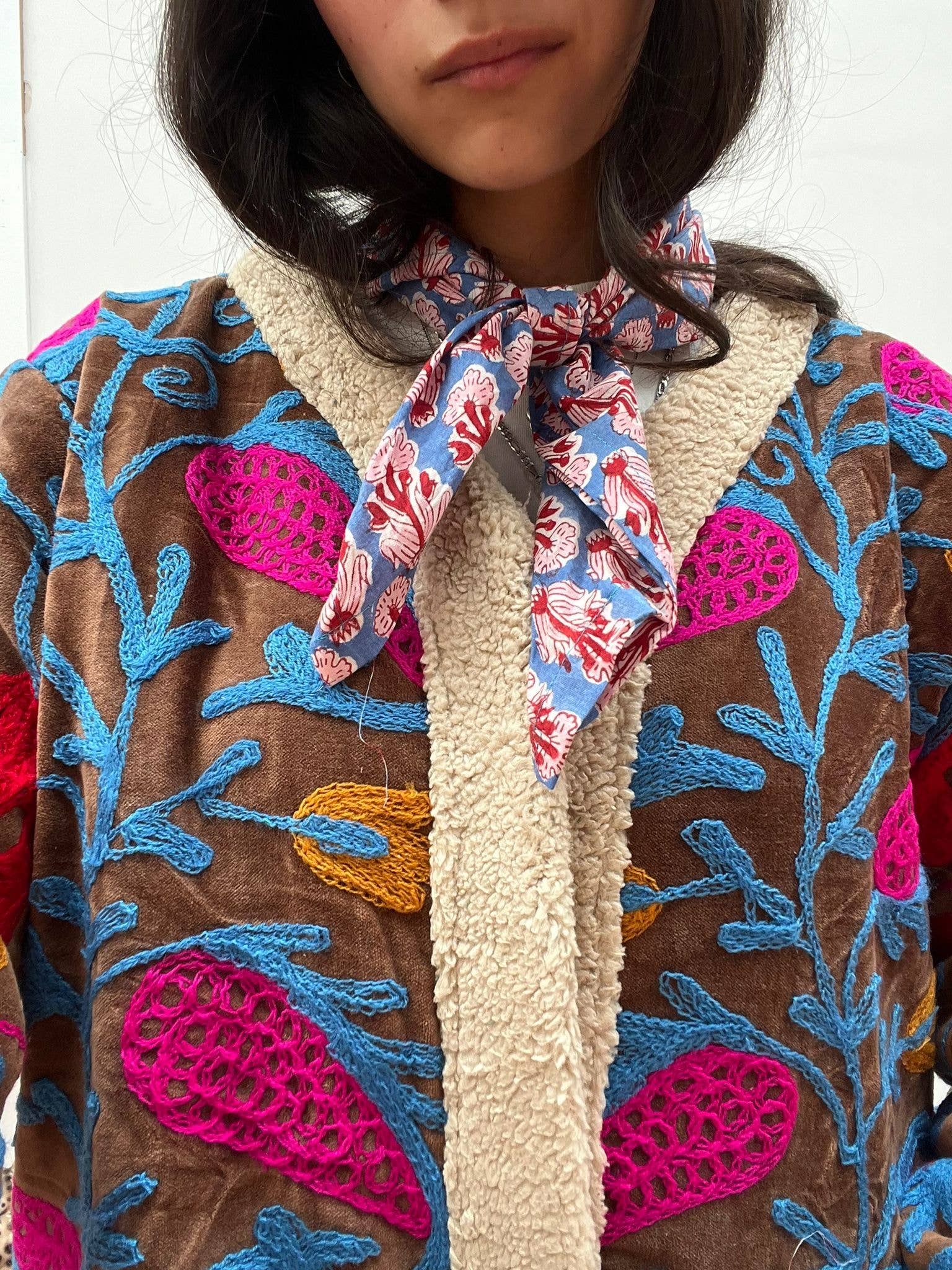 ToutVintage - Vente Manteau – femme - Manteau en velours teddy marron6