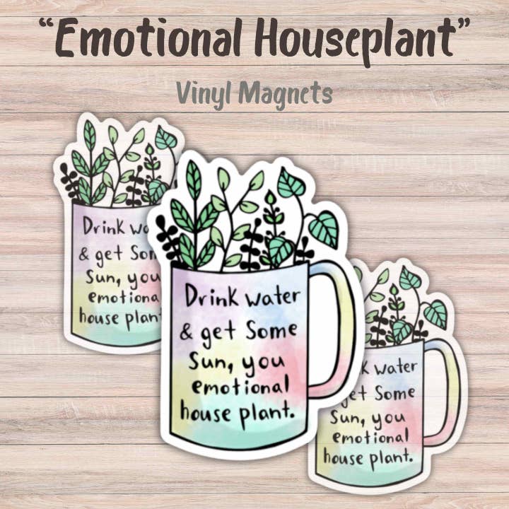 Følelsesmæssig stueplantemagnet for engroshandel hos Made by Max Designs