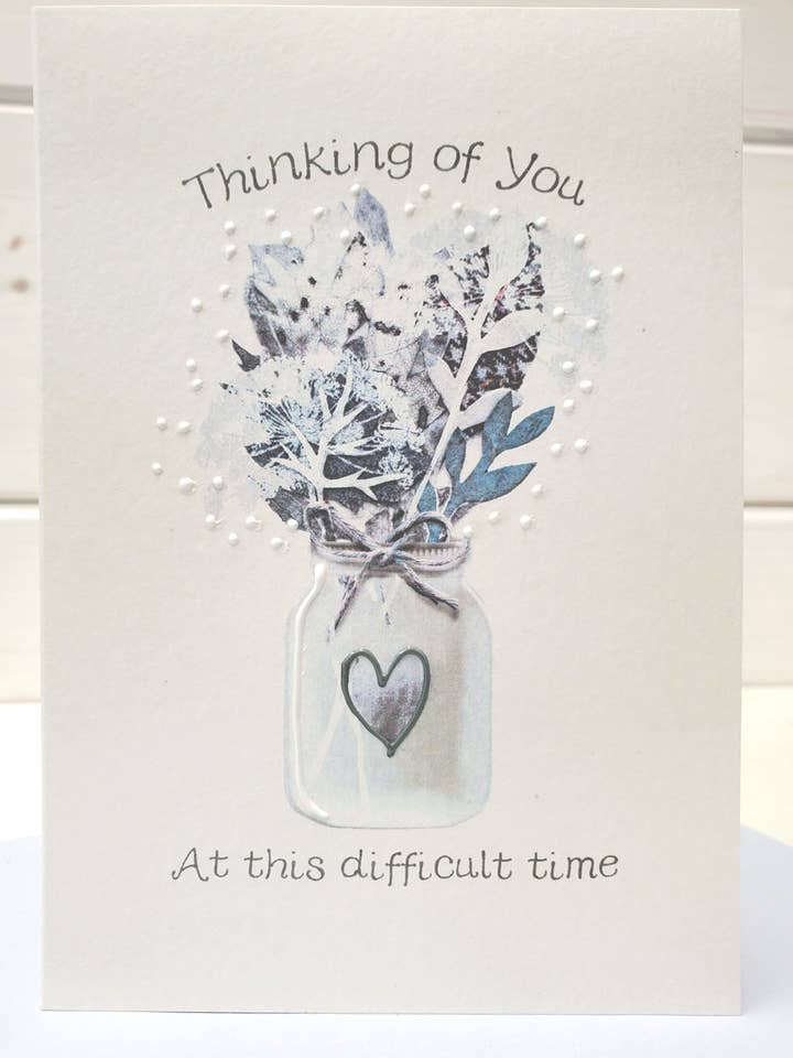 Thinking of You Leaf Vase Card WWTH10 for wholesale by Wee Wishes