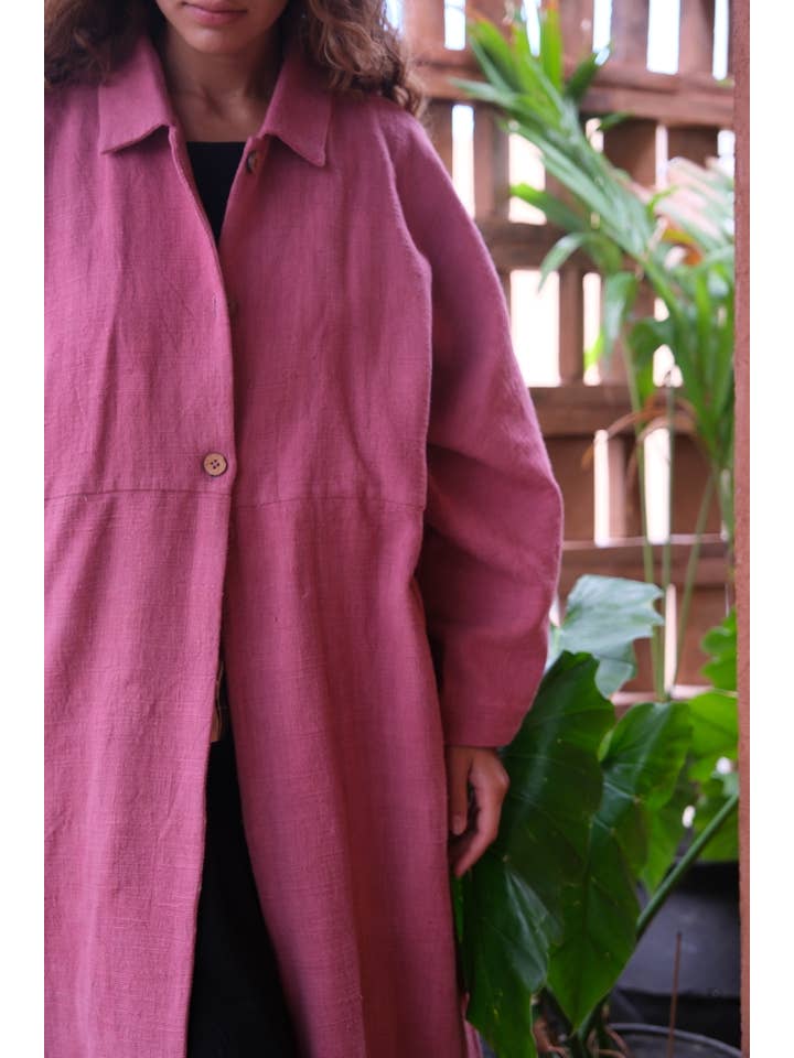 Fiery Pink Duster Jacket X Audrey for wholesale on Faire