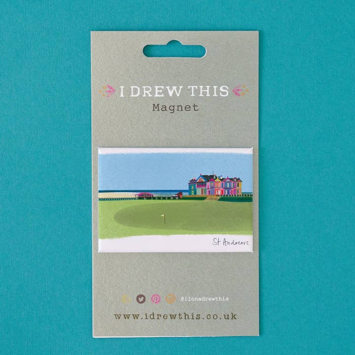 St Andrews Magnet, Scottish Gift, LMAG070 for wholesale by I Drew This